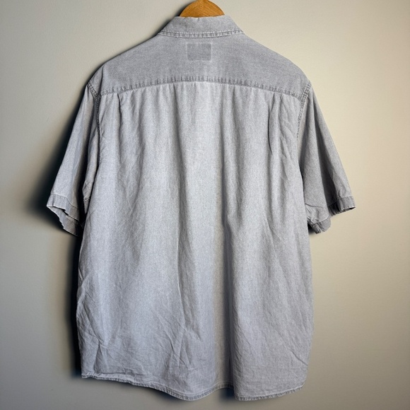 Wrangler Men's Short Sleeve Button Up Western Shirt‎ Gray X-Large Flap Pockets - Picture 6 of 12